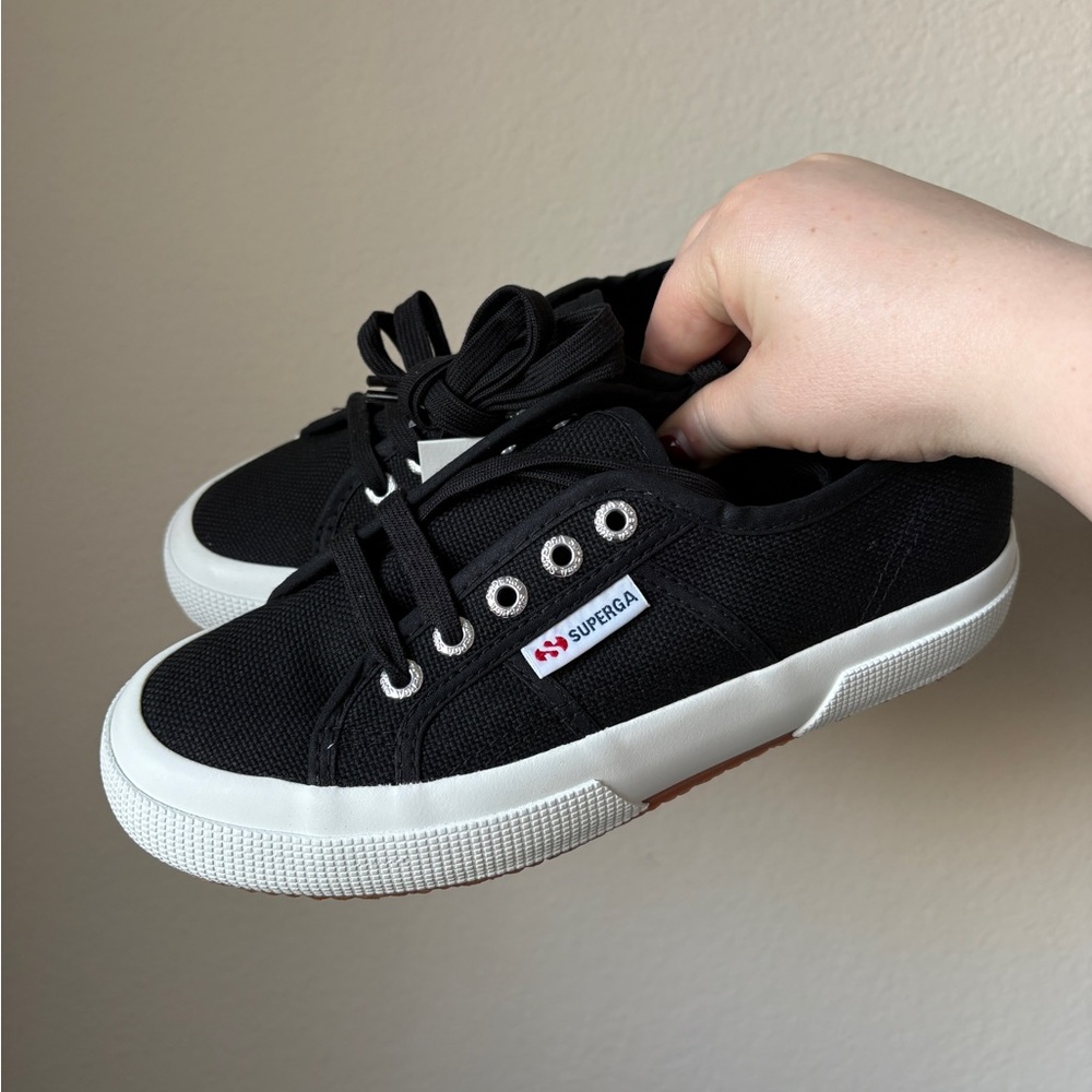 Superga 2750 Cotu Classic Sneakers, Black White, US 6 W